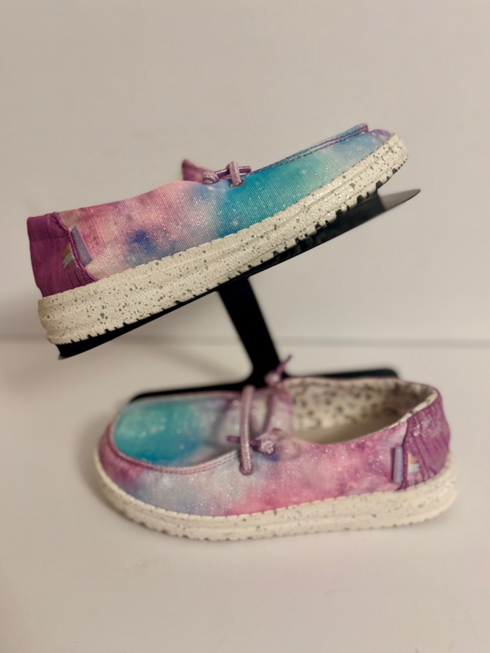 Hey Dude Kids Tie-Dye Slip-On Sneakers in Pink & Blue